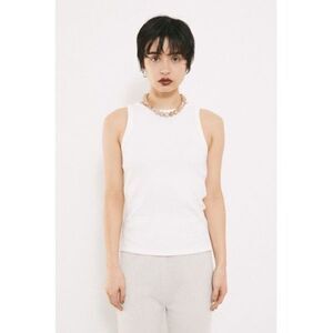 Black By Moussy White Sleeveless High Neck Scoop Back Tank Top Women's Free Size